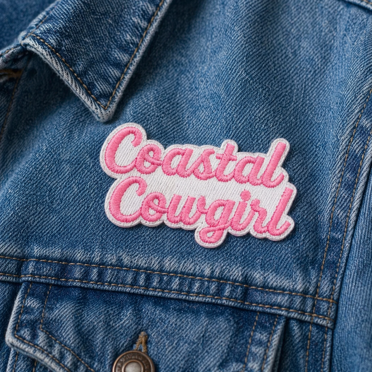 Coastal cowgirl rosa – strygemærke