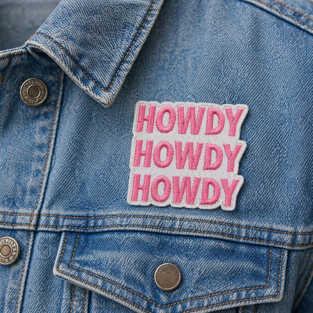 Howdy rosa – strygemærke