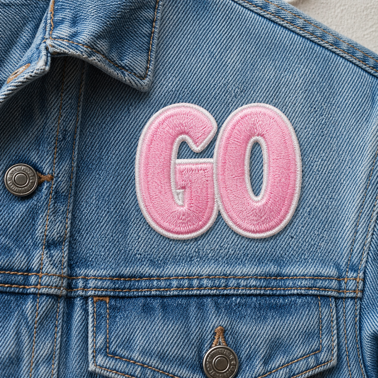 Go-mærke rosa – strygemærke