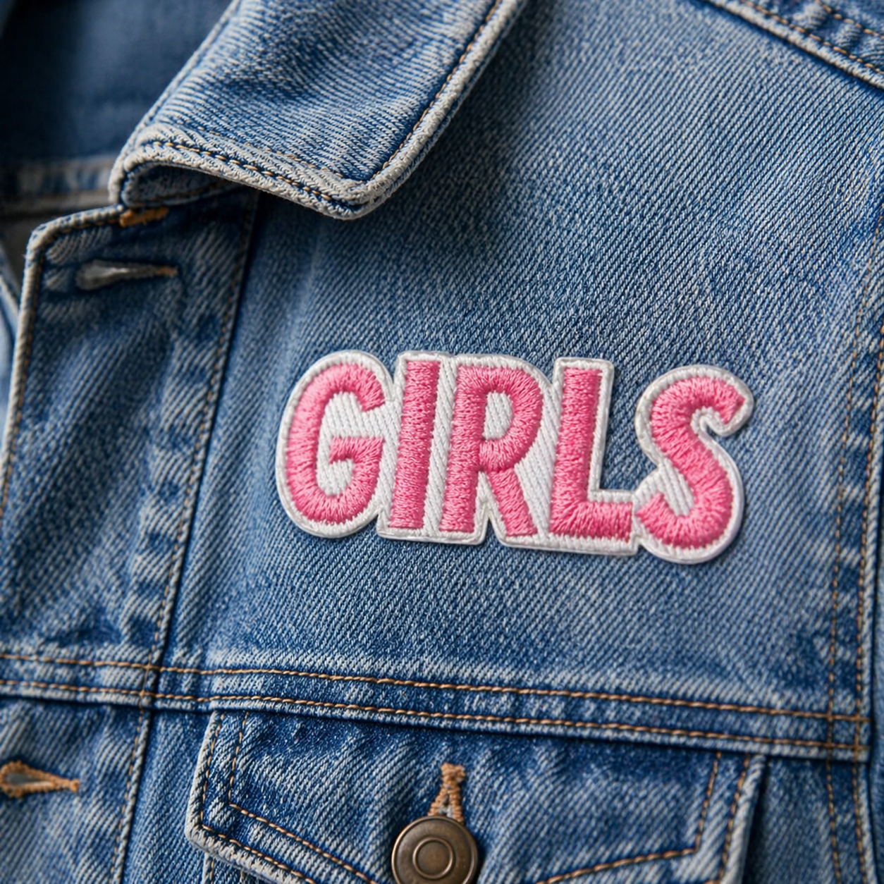 Girls rosa – strygemærke