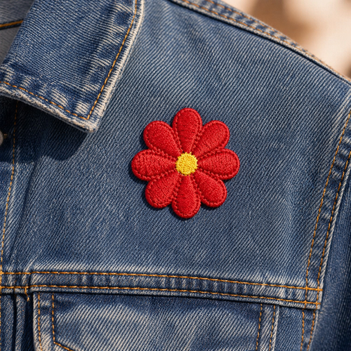 Blomst rød – strygemærke