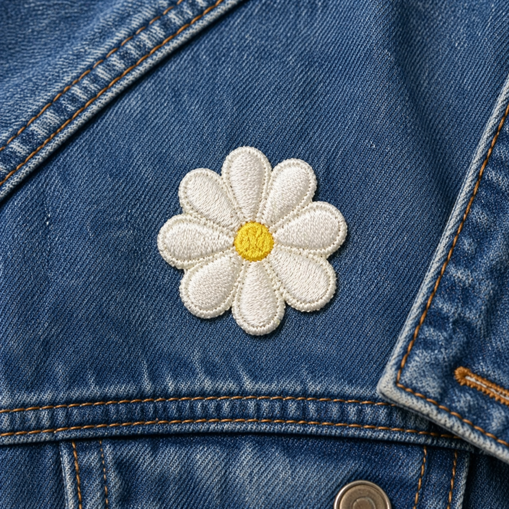 Blomst beige – strygemærke