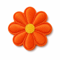 Blomst orange – strygemærke