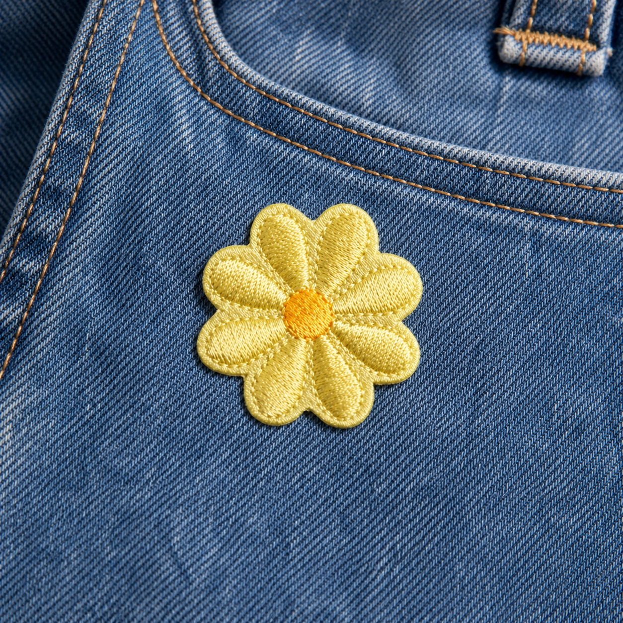 Blomst solgul – strygemærke