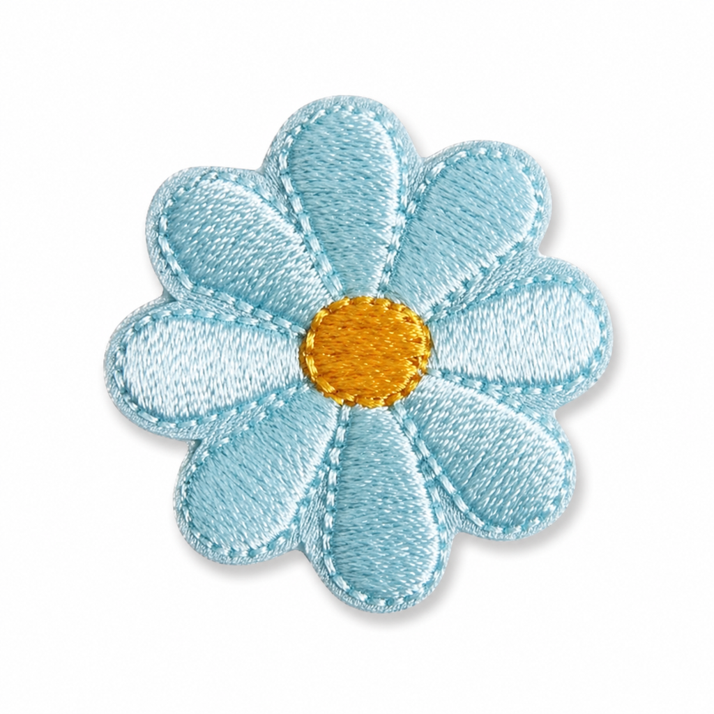 Blomst turkis – strygemærke