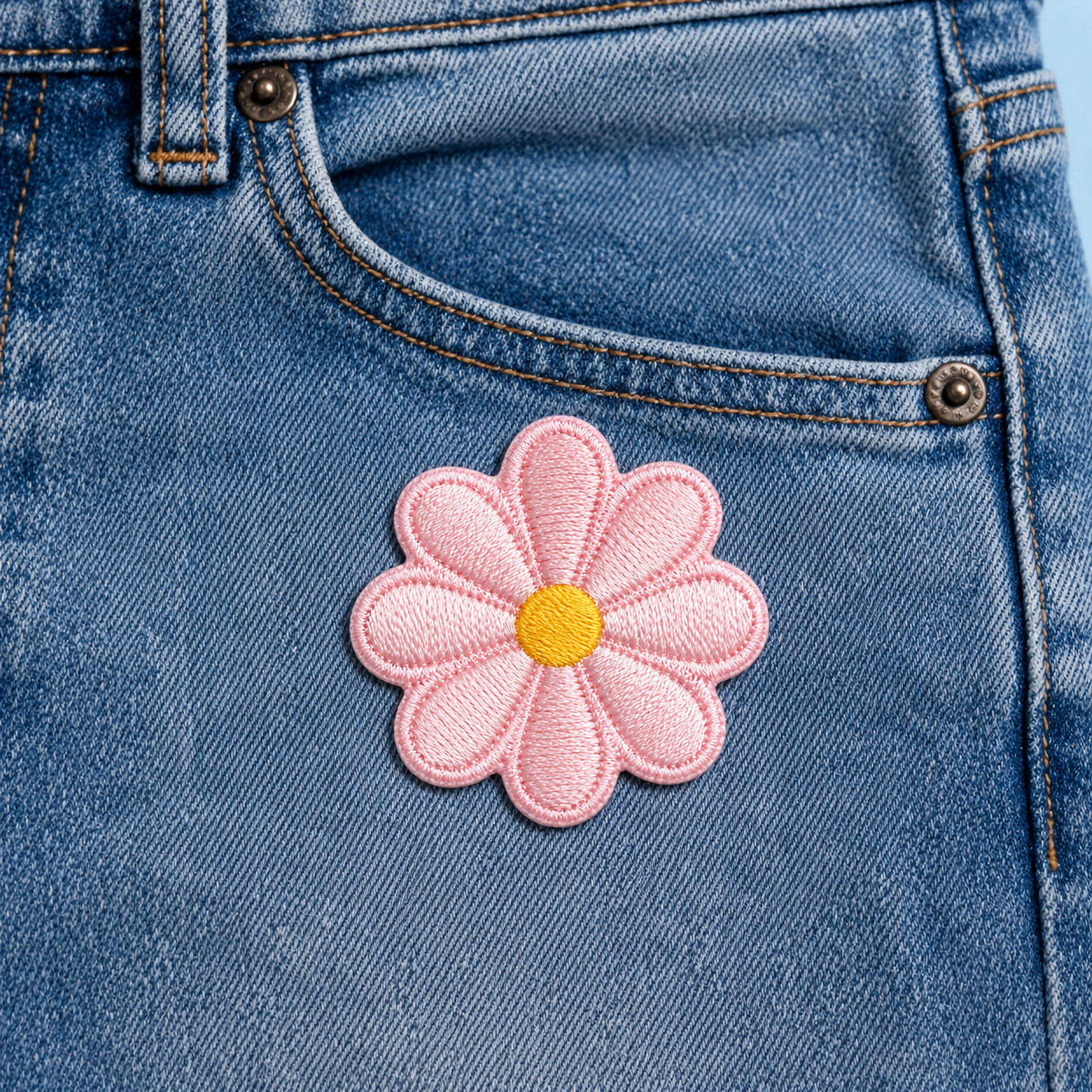 Blomst rosa – strygemærke