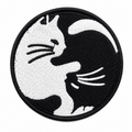 Kat yin-yang sort/hvid – strygemærke