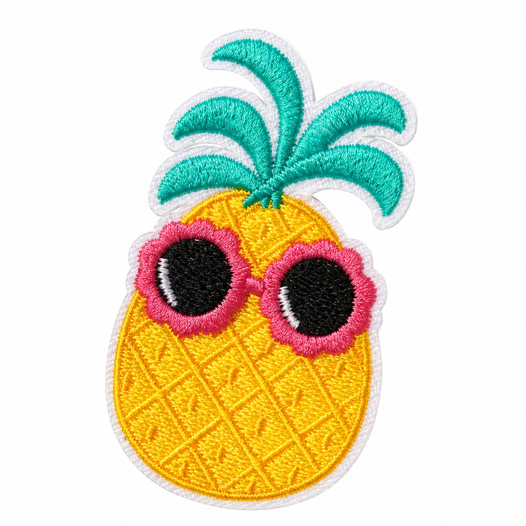 Ananas med solbriller – strygemærke