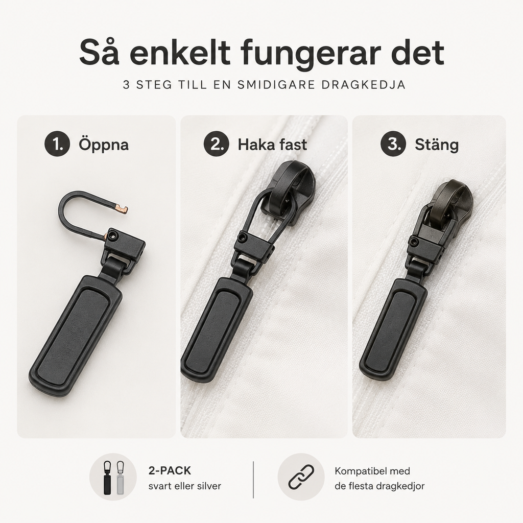 Lynlåsvedhæng – reparer en ødelagt lynlås på sekunder