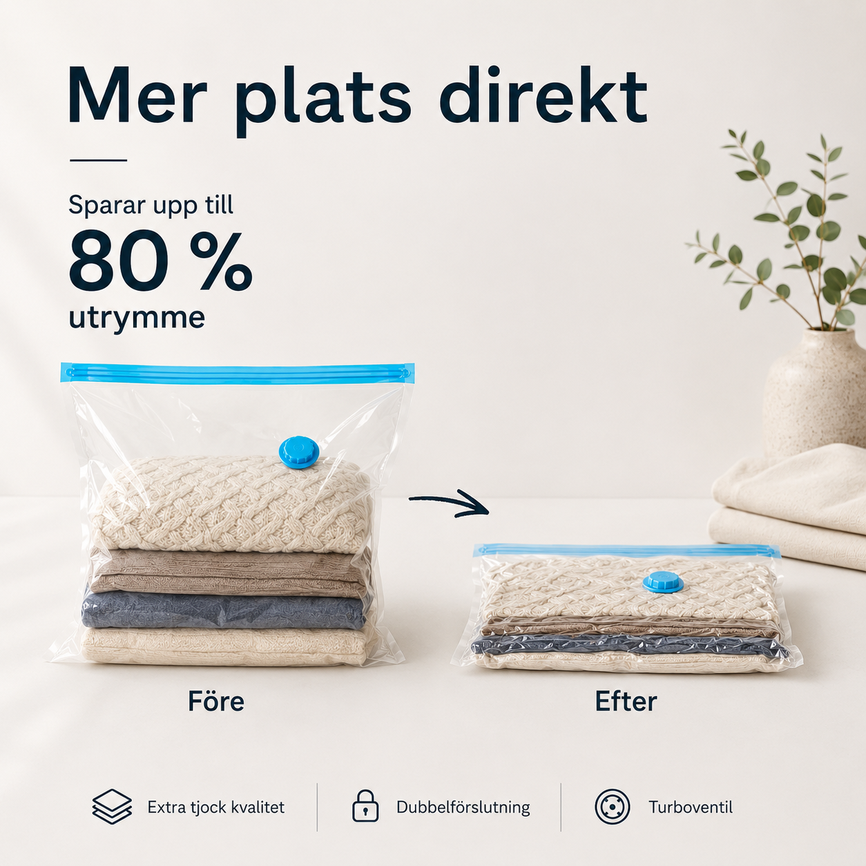 Vakuumposer til tøj og tekstiler – 50×70 cm, 2 stk.