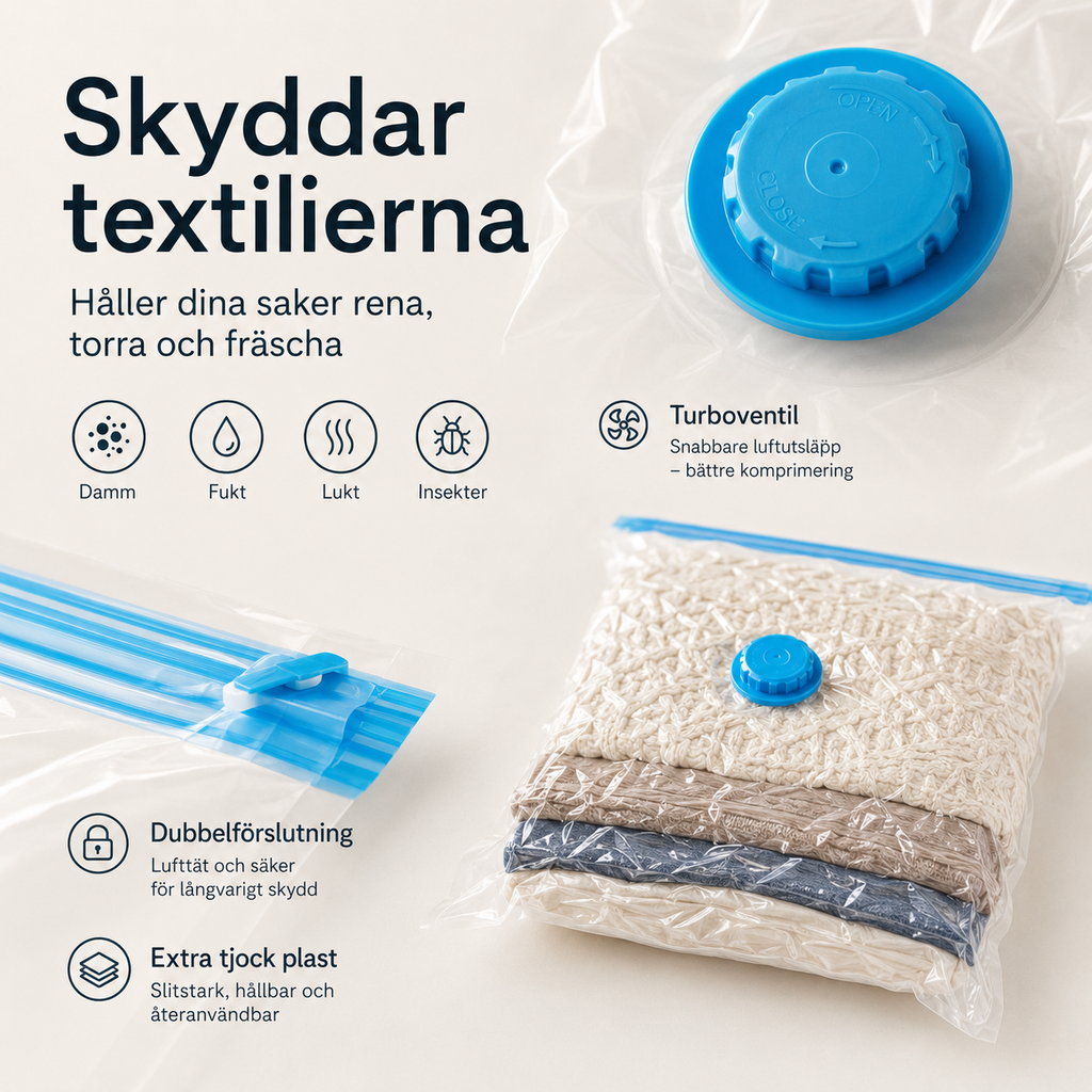 Vakuumposer til tøj og tekstiler – 50×70 cm, 2 stk.