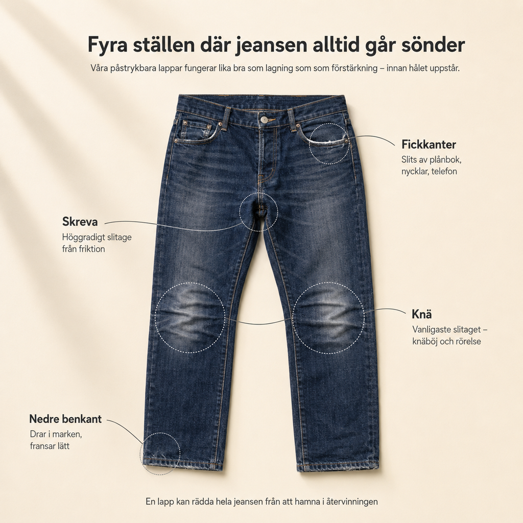 Strygelapper til jeans