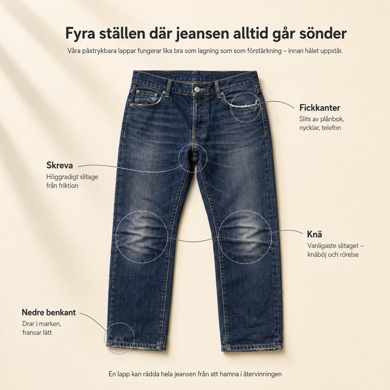 Strygelapper til jeans