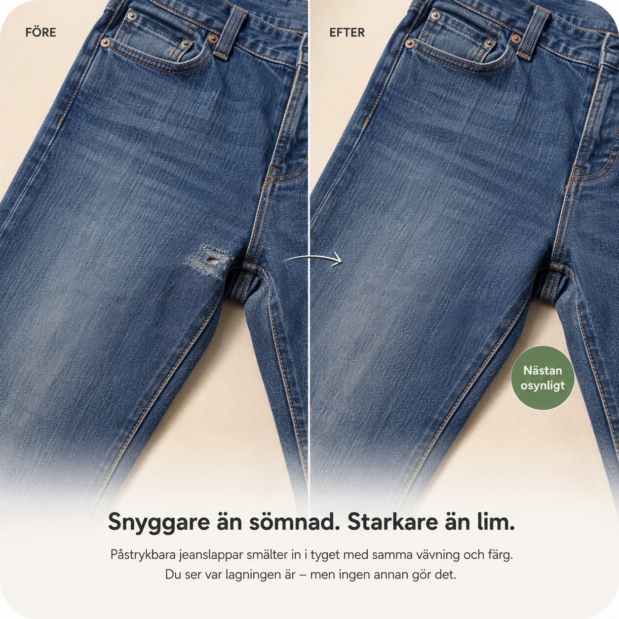 Strygelapper til jeans