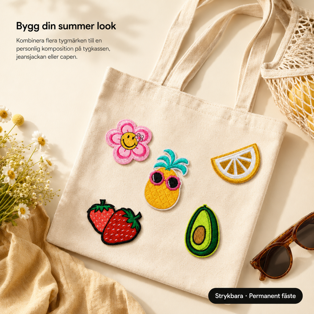 Summer vibes-pakke 8 strygemærker til tøj