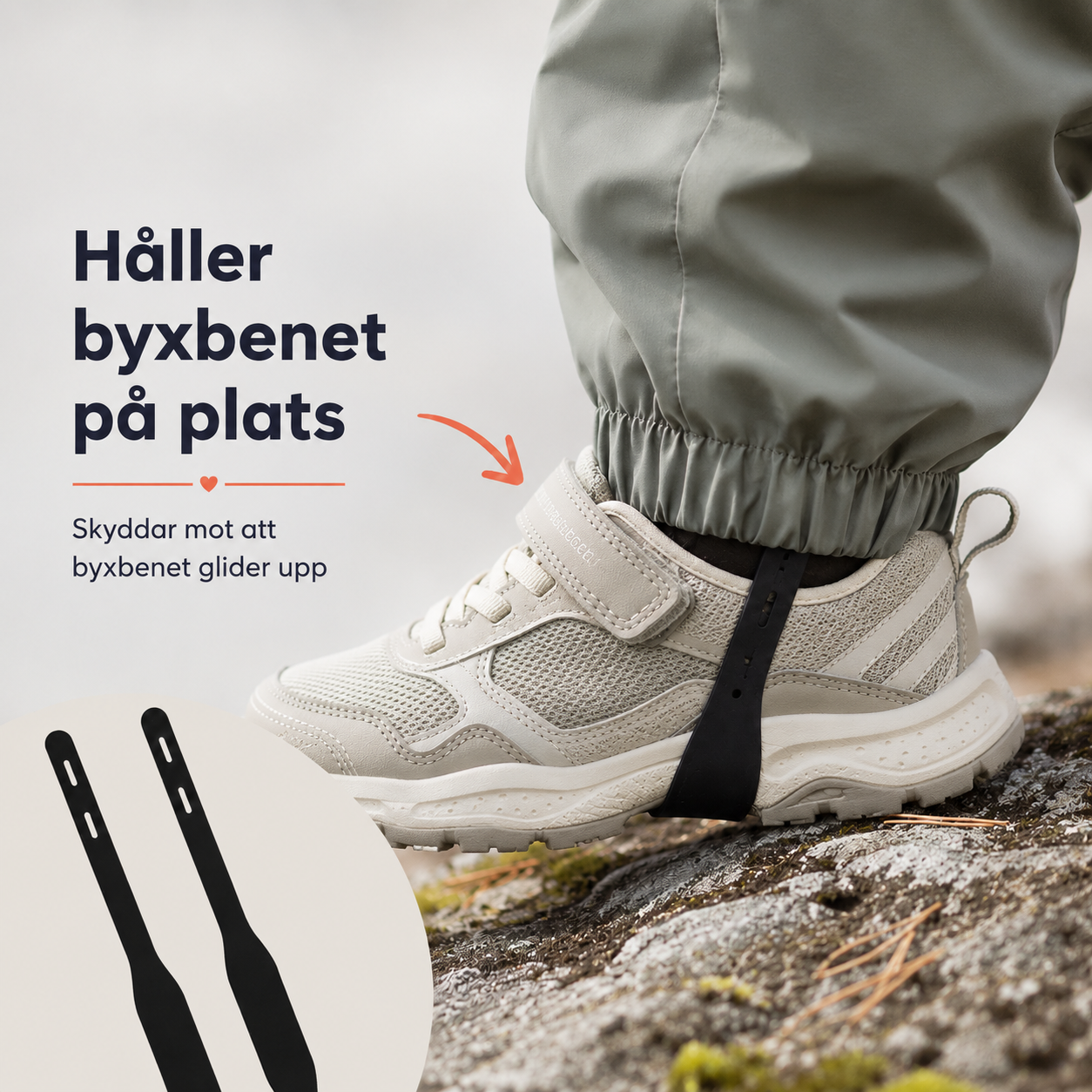 Fodstropper til flyverdragt og regnbukser – 2 stk.