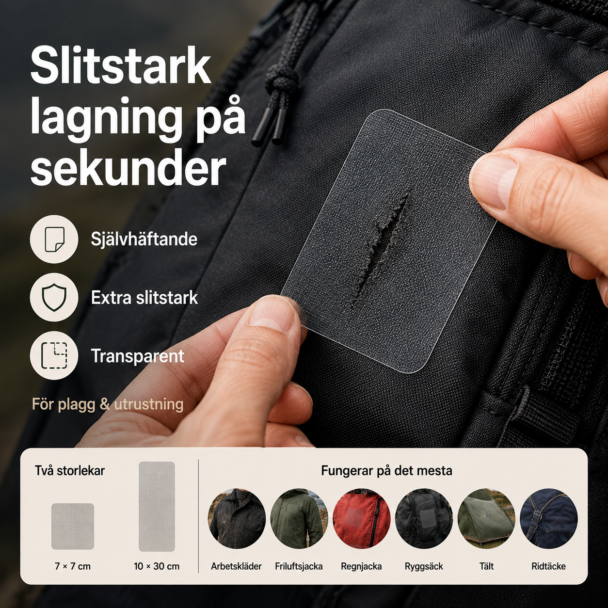 Slidstærke lapper til tøj og udstyr